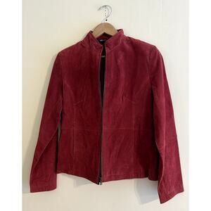 Deadstock Vintage 90s y2k Scarlet Red Leather Jacket Relativity Women's Small